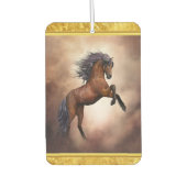 霧がかった雲で育つフリシアの茶色の馬 カーエアーフレッシュナー (正面)