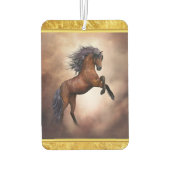 霧がかった雲で育つフリシアの茶色の馬 カーエアーフレッシュナー (裏面)