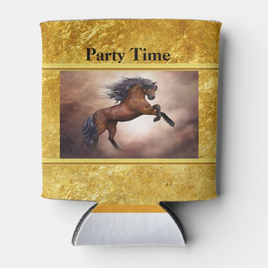 霧がかった雲で育つフリシアの茶色の馬 缶クーラー (正面)