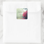 霧がかった電車のトラックの愛の写真で手作り スクエアシール (バッグ)