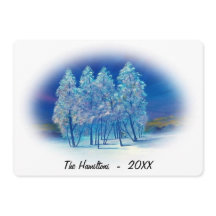 霧がかった青いトウヒの木ノーザンラ絵画イト