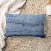 霧がかった青抽象芸術花崗岩の大理石パターン ランバークッション (ブランケット)