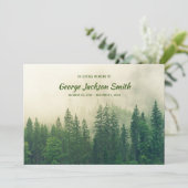 . .霧が深い森の木に写真を追加 招待状 (スタンド正面)