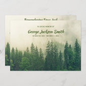 . .霧が深い森の木に写真を追加 招待状 (正面/裏面)