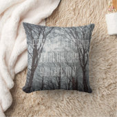 霧が立つ冬の森 クッション (ブランケット)