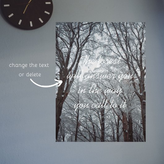 霧が立つ冬の森 ポスター