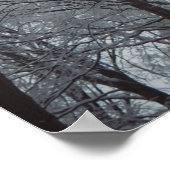 霧が立つ冬の森 ポスター (角)