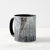 霧が立つ冬の森 マグカップ (正面左)