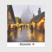 霧が立つ夜のビニールのE.J.金ゴールド買い物客 シール (シート)