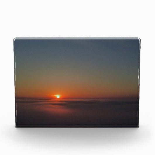 霧が立つ異世界の日の出 フォトブロック (正面)