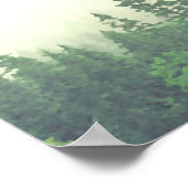 霧が立つ緑の山々が詰ま結婚っていない式 ポスター (角)