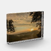 霧が立つ谷の上の日の出 フォトブロック (左)