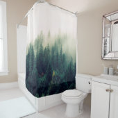 霧で覆われたヤシの木 シャワーカーテン (インサイチュ)
