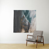 霧で覆われた山の航空写真 タペストリー (インサイチュ(横))