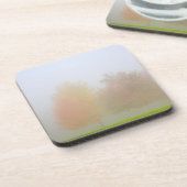 霧で覆われる秋の木 コースター (左側)