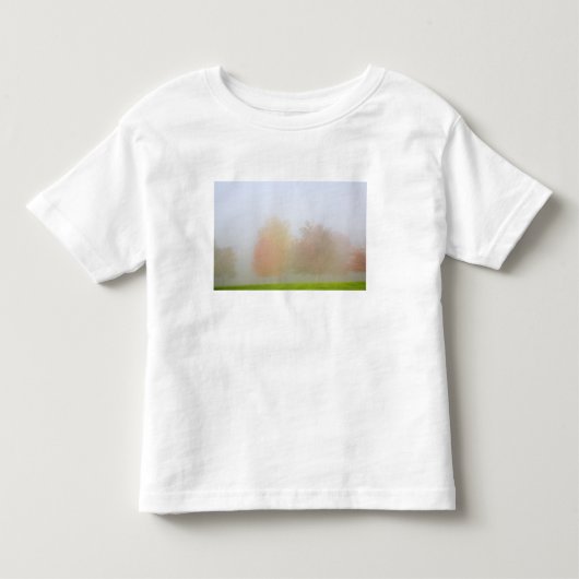 霧で覆われる秋の木 トドラーTシャツ (正面)