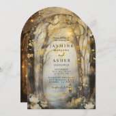 霧で魅惑されたフォレストパス結婚式招待状 招待状 (正面/裏面)