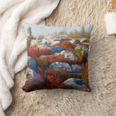 霧と景色トロッコの芝地の荒野の秋 クッション (ブランケット)