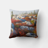 霧と景色トロッコの芝地の荒野の秋 クッション (裏面)