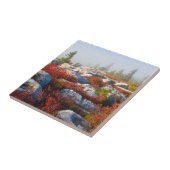 霧と景色トロッコの芝地の荒野の秋 タイル (側面)