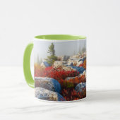 霧と景色トロッコの芝地の荒野の秋 マグカップ (正面左)