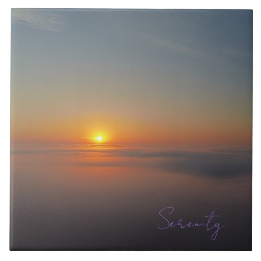 霧と穏やかな日の出 タイル (正面)