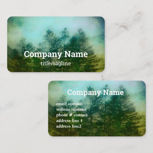 霧に覆われた山林の自然 名刺 (正面/裏面)