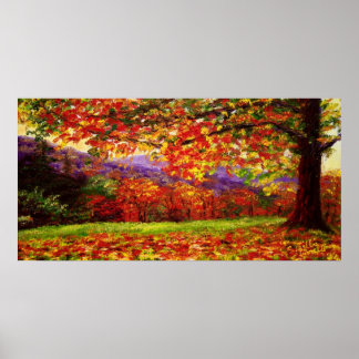 霧のかかったニューイングランドの秋 ポスター