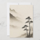 霧のささやき: 水墨画の山の静寂 ノートカード (正面)