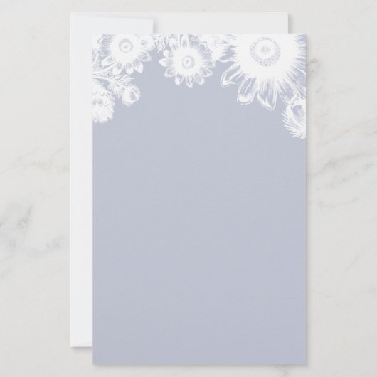 霧のようなグレー ヴィンテージ フローラル ウェディング (裏面)