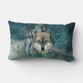 霧のオオカミの満月 ランバークッション (裏面)
