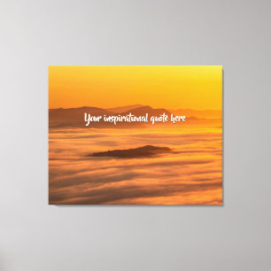 霧のカスタム風景の上にあなたの文字の日の出 キャンバスプリント