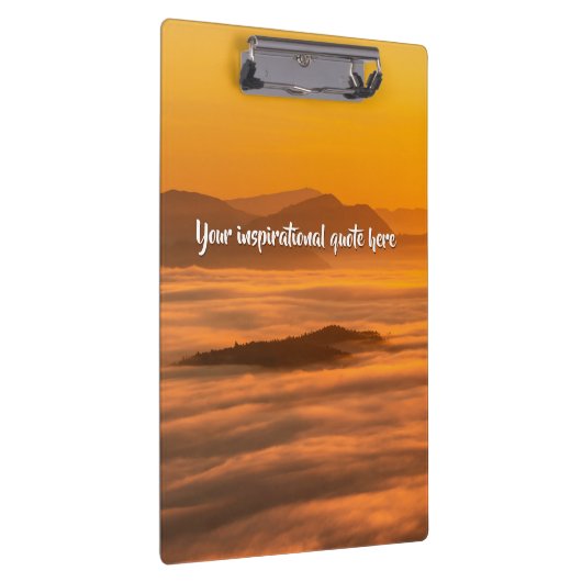 霧のカスタム風景の上にあなたの文字の日の出 クリップボード (右)