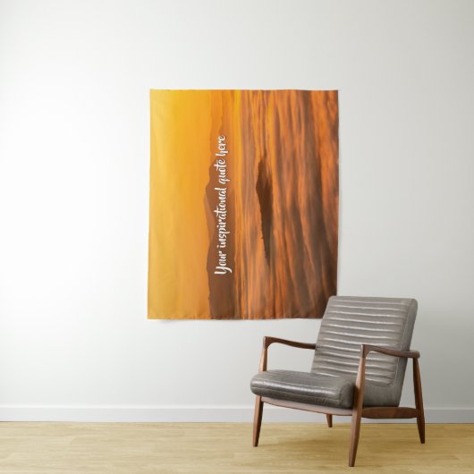 霧のカスタム風景の上にあなたの文字の日の出 タペストリー (インサイチュ)