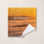 霧のカスタム風景の上にあなたの文字の日の出 バスタオルセット (ウォッシュタオル)