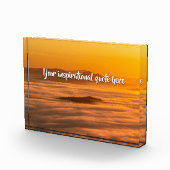 霧のカスタム風景の上にあなたの文字の日の出 フォトブロック (右)