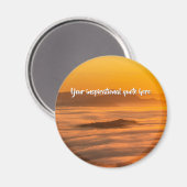 霧のカスタム風景の上にあなたの文字の日の出 マグネット (正面/裏面)