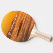 霧のカスタム風景の上にあなたの文字の日の出 卓球ラケット (横)