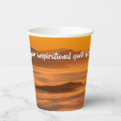 霧のカスタム風景の上にあなたの文字の日の出 紙コップ (左)