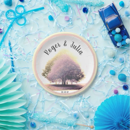 霧のカラフルライムの木の天候のカスタマイズ可能 ペーパープレート (パーティー)