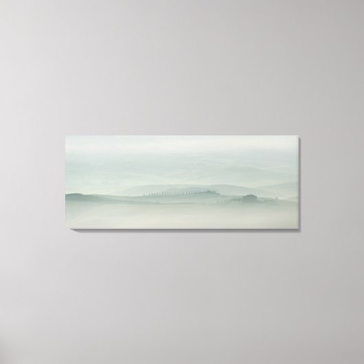 霧のトスカーナのパステル朝 キャンバスプリント (正面)