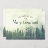 霧のパインズウォーター素朴カラーメリークリスマス シーズンカード (正面/裏面)