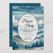 霧のパインズレストランディナーを通してエコー 招待状 (正面/裏面)