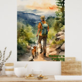 霧のピークを介して旅：水彩の冒険 ポスター (キッチン)