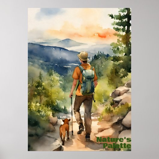 霧のピークを介して旅：水彩の冒険 ポスター (正面)