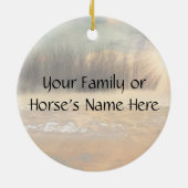 霧のフリシアンモーニングホースのカスタマイズ セラミックオーナメント (裏面)