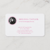 霧のホログラフィピンクと金ゴールドモノグラム写真 名刺 (裏面)