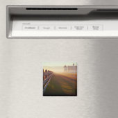 霧のモーニングファーム |日の出のフェンス マグネット (インサイチュ (食洗機))