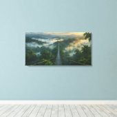 霧の下に秘密のストレッチされたキャンバス印刷 キャンバスプリント (インサイチュ (ウッドフロア))