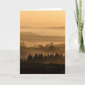 霧の丘の風景転が上の日の出 カード (正面)
